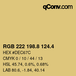 カラーコード: RGB 222 198.8 124.4 | qconv.com