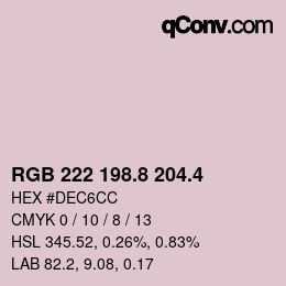 カラーコード: RGB 222 198.8 204.4 | qconv.com