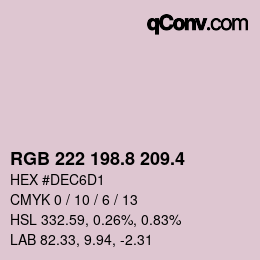 カラーコード: RGB 222 198.8 209.4 | qconv.com
