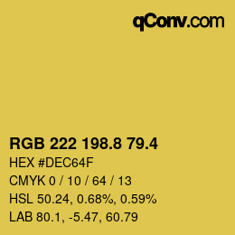 カラーコード: RGB 222 198.8 79.4 | qconv.com