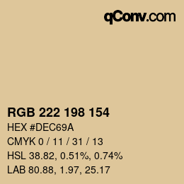 Color code: RGB 222 198 154 | qconv.com