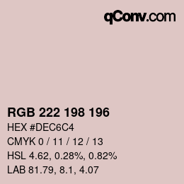 Código de color: RGB 222 198 196 | qconv.com