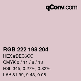 Color code: RGB 222 198 204 | qconv.com