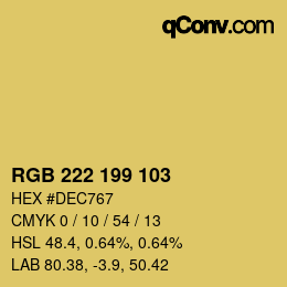 カラーコード: RGB 222 199 103 | qconv.com