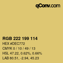 Color code: RGB 222 199 114 | qconv.com