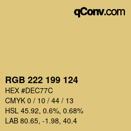 Color code: RGB 222 199 124 | qconv.com