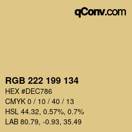 Color code: RGB 222 199 134 | qconv.com