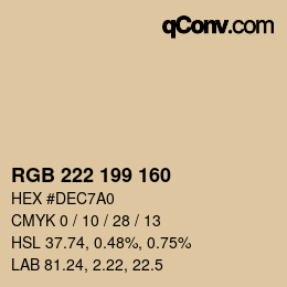 Color code: RGB 222 199 160 | qconv.com