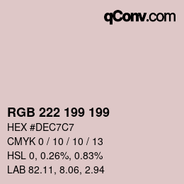 カラーコード: RGB 222 199 199 | qconv.com