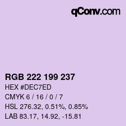 Color code: RGB 222 199 237 | qconv.com