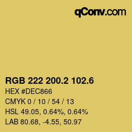 カラーコード: RGB 222 200.2 102.6 | qconv.com