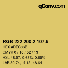 カラーコード: RGB 222 200.2 107.6 | qconv.com
