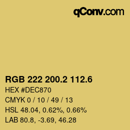 カラーコード: RGB 222 200.2 112.6 | qconv.com