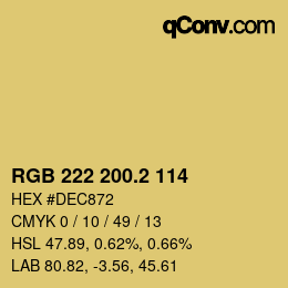 Color code: RGB 222 200.2 114 | qconv.com