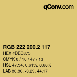 カラーコード: RGB 222 200.2 117 | qconv.com