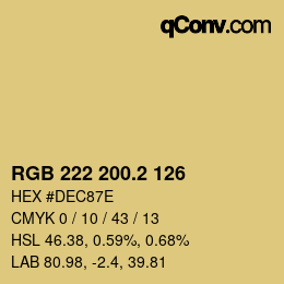 カラーコード: RGB 222 200.2 126 | qconv.com