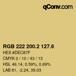 カラーコード: RGB 222 200.2 127.6 | qconv.com