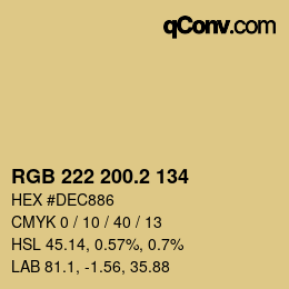 カラーコード: RGB 222 200.2 134 | qconv.com