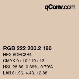 カラーコード: RGB 222 200.2 180 | qconv.com