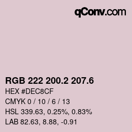 カラーコード: RGB 222 200.2 207.6 | qconv.com