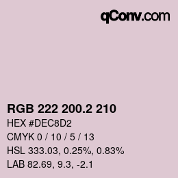 カラーコード: RGB 222 200.2 210 | qconv.com