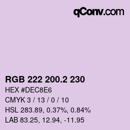 カラーコード: RGB 222 200.2 230 | qconv.com