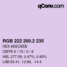 カラーコード: RGB 222 200.2 235 | qconv.com