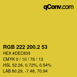 カラーコード: RGB 222 200.2 53 | qconv.com