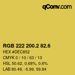 カラーコード: RGB 222 200.2 82.6 | qconv.com