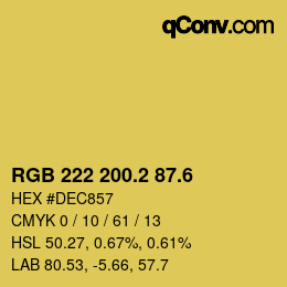 カラーコード: RGB 222 200.2 87.6 | qconv.com