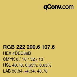 カラーコード: RGB 222 200.6 107.6 | qconv.com