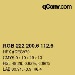 カラーコード: RGB 222 200.6 112.6 | qconv.com