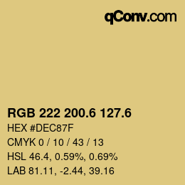 カラーコード: RGB 222 200.6 127.6 | qconv.com