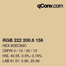 カラーコード: RGB 222 200.6 156 | qconv.com