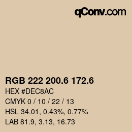 カラーコード: RGB 222 200.6 172.6 | qconv.com