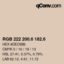 カラーコード: RGB 222 200.6 182.6 | qconv.com