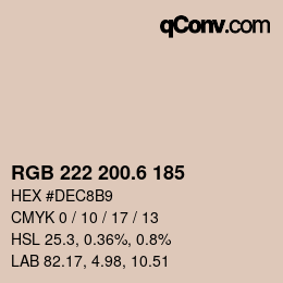 カラーコード: RGB 222 200.6 185 | qconv.com