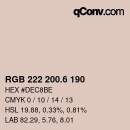 カラーコード: RGB 222 200.6 190 | qconv.com