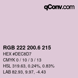 カラーコード: RGB 222 200.6 215 | qconv.com