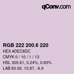 カラーコード: RGB 222 200.6 220 | qconv.com