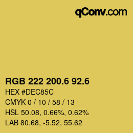 カラーコード: RGB 222 200.6 92.6 | qconv.com
