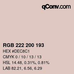 Farbcode: RGB 222 200 193 | qconv.com