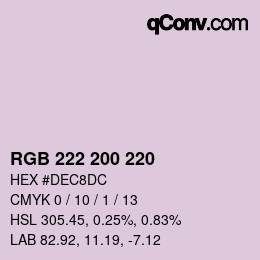 カラーコード: RGB 222 200 220 | qconv.com