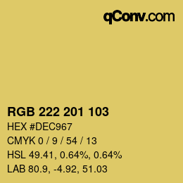 カラーコード: RGB 222 201 103 | qconv.com