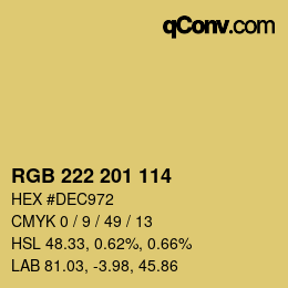 カラーコード: RGB 222 201 114 | qconv.com