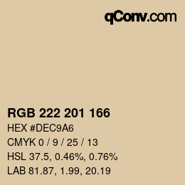 Color code: RGB 222 201 166 | qconv.com