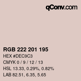 Color code: RGB 222 201 195 | qconv.com