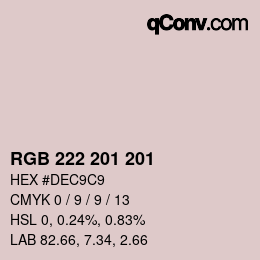 Color code: RGB 222 201 201 | qconv.com