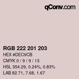 Color code: RGB 222 201 203 | qconv.com