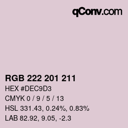 Color code: RGB 222 201 211 | qconv.com